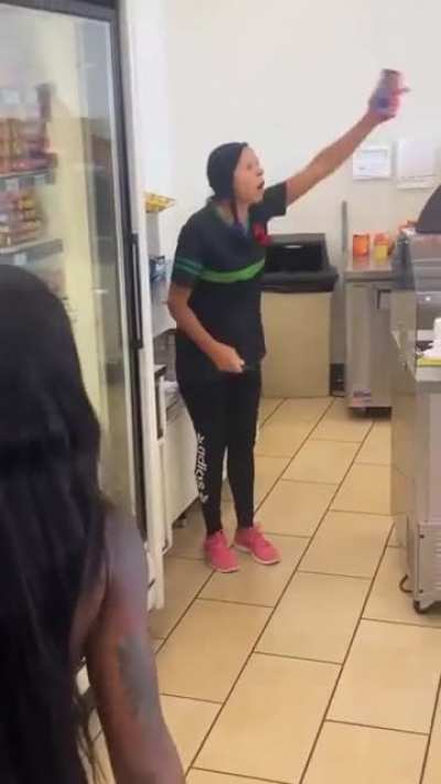 Two women in South Beach 7/11 try to heat up food bought elsewhere, but the clerk would have none of it
