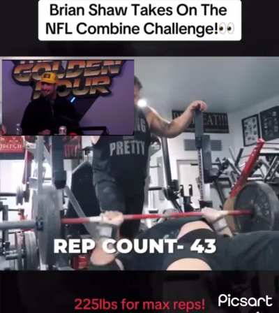 One of Brendan’s most egregious lies. 2 reps less than World’s Strongest Man Brian Shaw!