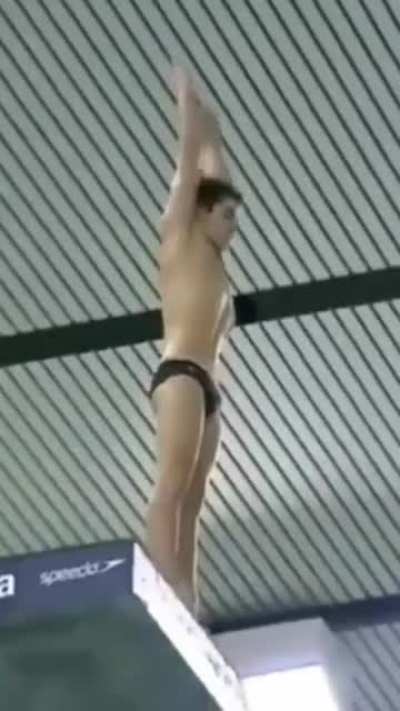 "I am going to do a back dive pike..."