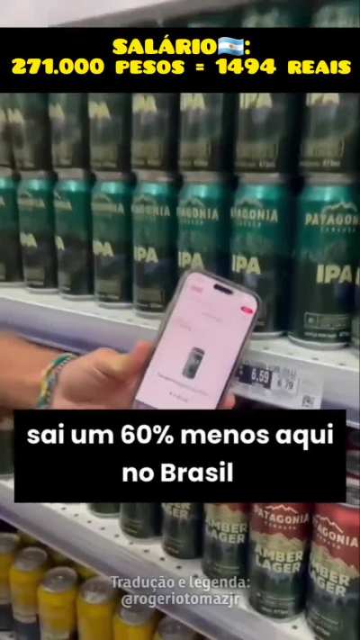 Argentino comparando pre&ccedil;os do Brasil com Argentina