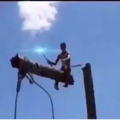 Just a man on a pole (but you might wanna reduce your volume)