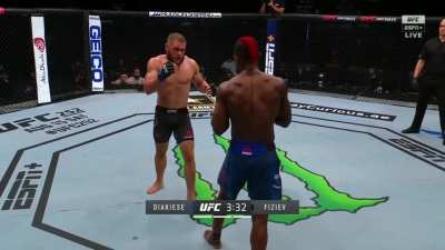 Every body kick landed by Rafael Fiziev on Saturday night