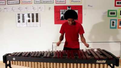 Super Mario Bros on marimba with 4 mallets