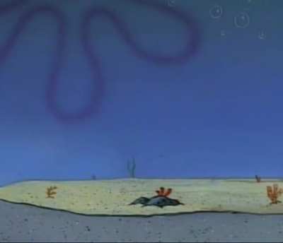 SpongeBob getting &ldquo;hooked&rdquo; on something unfavorable.