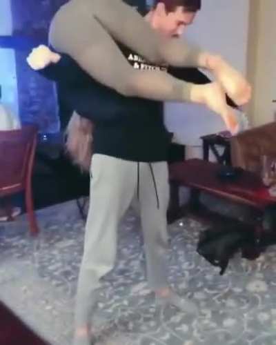 The girl on the couch is his girlfriend