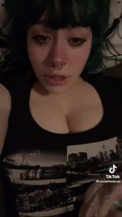 Big boobs goth girl