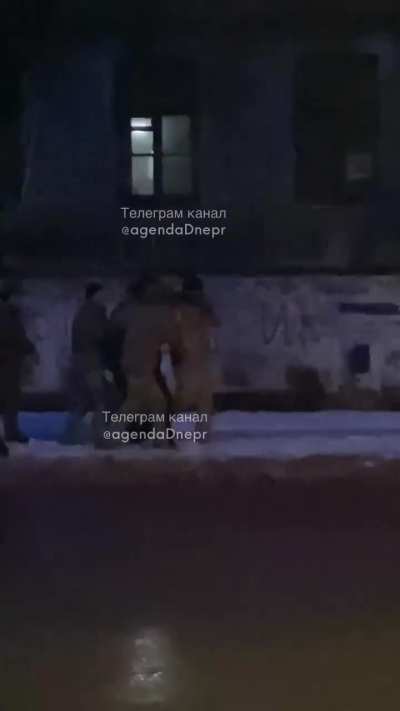 UA POV: Around five TCC employees detained a man and took him away in a van in Dnipro city.