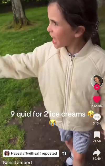 9 quids for 2 ice creams