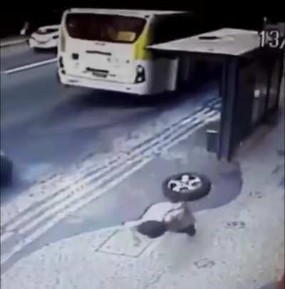 She thought she avoided the wheel but then...