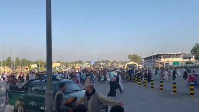 Another day begins in Kabul, with a sea of people rushing into the Kabul airport terminal