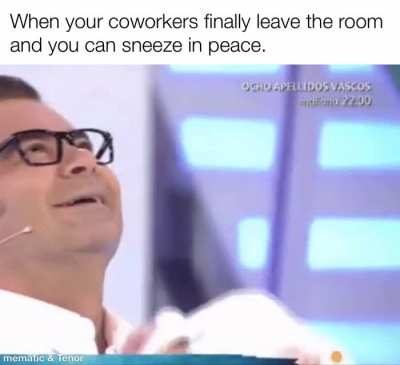 Happy peaceful sneeze.