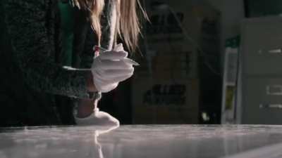 Drawing on 60 layered glass panels to create this effect with light