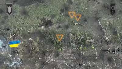 Bird's eye view of Russian assault squad killed in close combat firefight