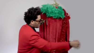Flashback to when Abel designed part of Stephen Colbert's Christmas robe