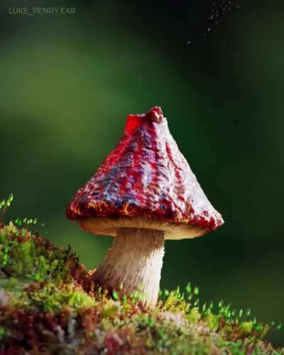Volcano-Cap Mushroom - Rendered in the fires of Mt Shroom