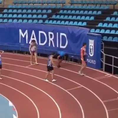 Winning a running race