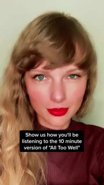 Spotify posted this on Tiktok : "We're a crumpled up piece of paper lying here waiting for the 10 minute version AllTooWell"