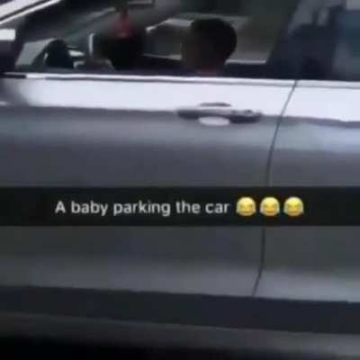 Baby parking the car 👶🚕