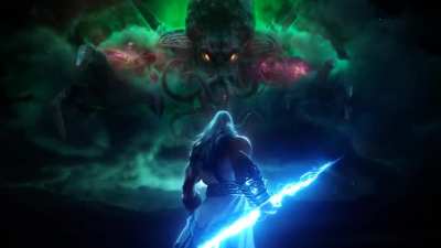 I made a Cthulu and Zeus stare down screensaver.