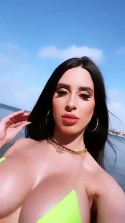 Big Tits &amp;amp; Booty Latina "Maday Castellano" Green Bikini