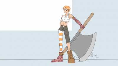 [OC] Battle-Axe Nami Animation (around 6 hours of animating)