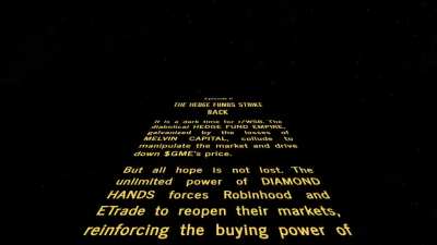 STONK WARS, EPISODE II: THE HEDGE FUNDS STRIKE BACK &mdash; TODAY WE RIDE THE $GME 🚀 ALL THE WAY TO YAVIN 4 &mdash; HOLD THE LINE