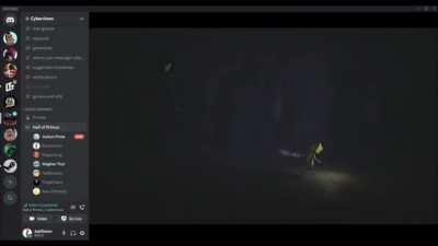 My friend was streaming Little Nightmares for us on Discord.