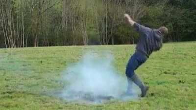 Who wouldn't blow up a cow pie in their own face to make the bros laugh?