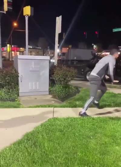 Little punk drives truck into Restaurant after his phone gets smashed ( Temple Hills, MD )