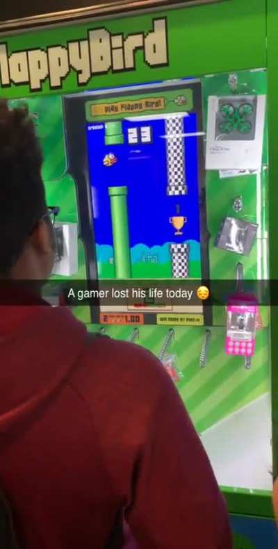 My friend taking an L on Flappy Bird 