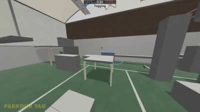 I am a solo dev working on an online, platforming, PvP game that faces players off in a competitive game of tag! What do y'all think?