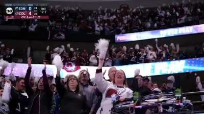 [B/R Open Ice]Crowd chanting &ldquo;Frankie&rdquo; and Francouz acknowledges them.