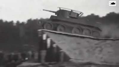 BT tank jumping into water