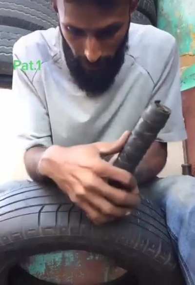 PSA: There are people reusing flattened up tyres, reworking them and selling as new. That's not only illegal but also dangerous.