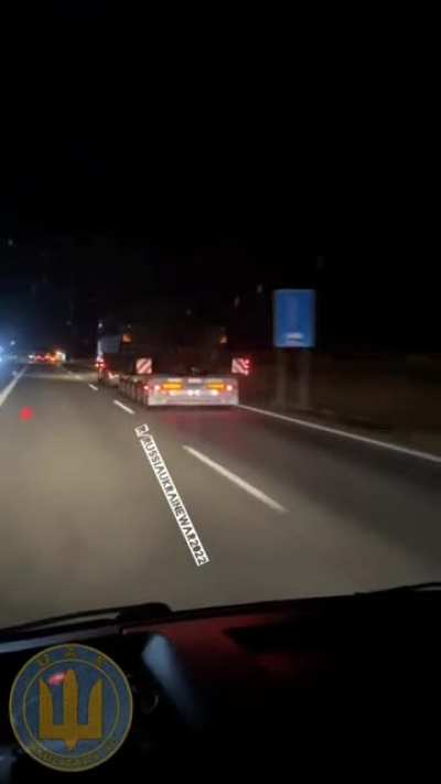 American M1A2 "Abrams" tanks were being moved towards Poland along the German autobahn last night