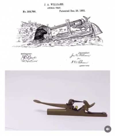 This is an 1882 US patent for a mousetrap and it&rsquo;s the most American thing I&rsquo;ve ever seen.