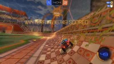 Just installed Rocket League and scored my first goal!