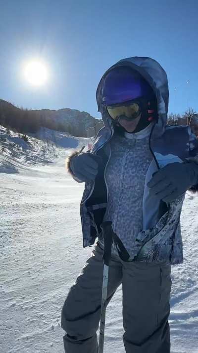 I was DARED to ski with my tits out