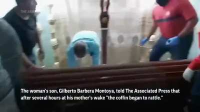 An elderly woman who was declared dead came alive during her wake
