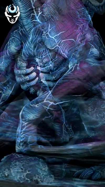 "Once there was a monster that was alone in the world. Abandoned in its grief, the monster crawled deep inside its heart until it broke and was set aflame. The power of its grief and fury pours like invisible poison from the weeping face it hides inside i