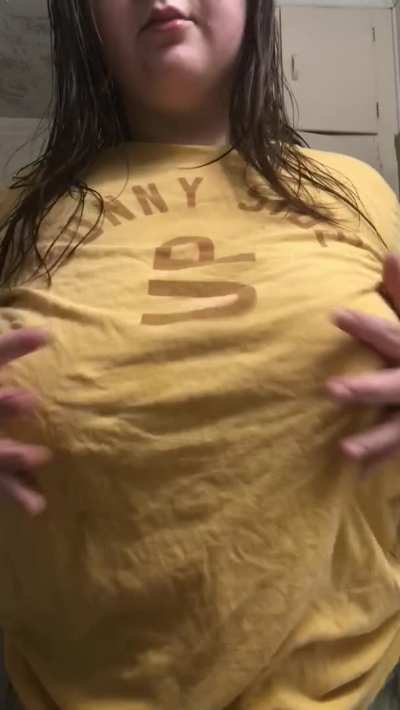 your cock would look good between my tits, don&rsquo;t you think? :P