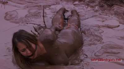 A day in the life of a big tit pig - Caned, Poked, wallowing in mud and bathing