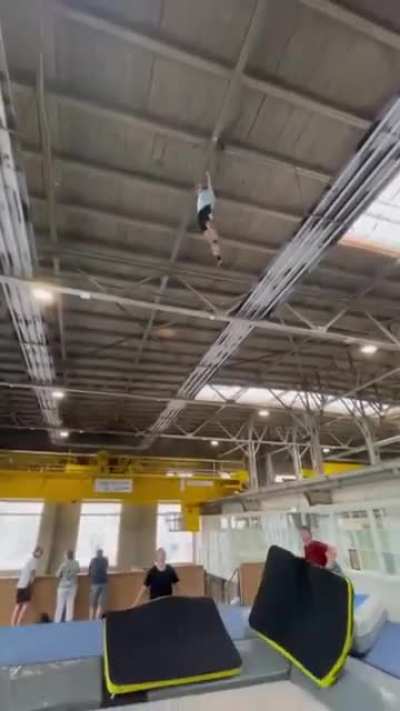 This cool jump on a trampoline