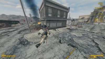 [FNV] My character's right leg keeps randomly levitating in place and is currently coming out of his butt. I've also had issues with NPCs having similarly glitched-out limbs, but for them it's usually the arms that mess up&mdash;load order in comments.