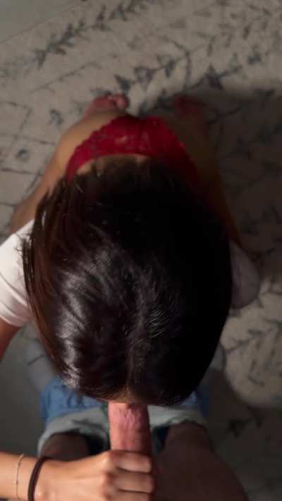 cute latina on her knees