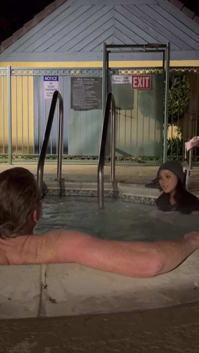 Casual talking while flashing