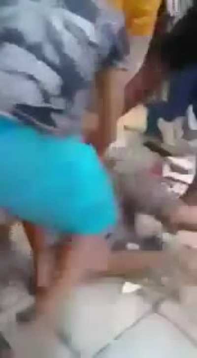 Thief being captured in a lining of a residence in Brazil