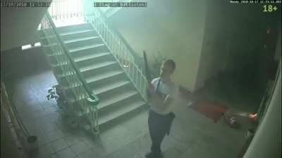 Kerch Polytechnic Massacre (cctv with sound small mashup clips, found this shit on yt...just posting it here cause shit get deleted fast)