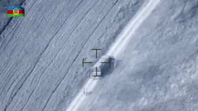 Azerbaijani Drones Stalking and Striking Armenian Vehicles