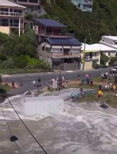 An interesting start to 2022 as tropical cyclone Seth sends beer crates into the ocean of south-east Queensland, Australia.